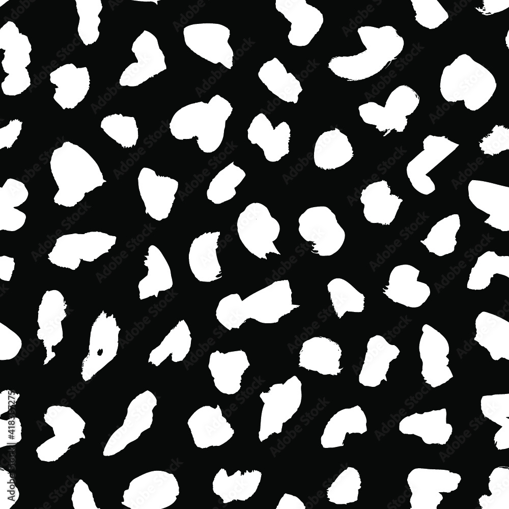 Aufkleber seamless pattern with hand drawn black and white drops. paint objects background for your design. ve