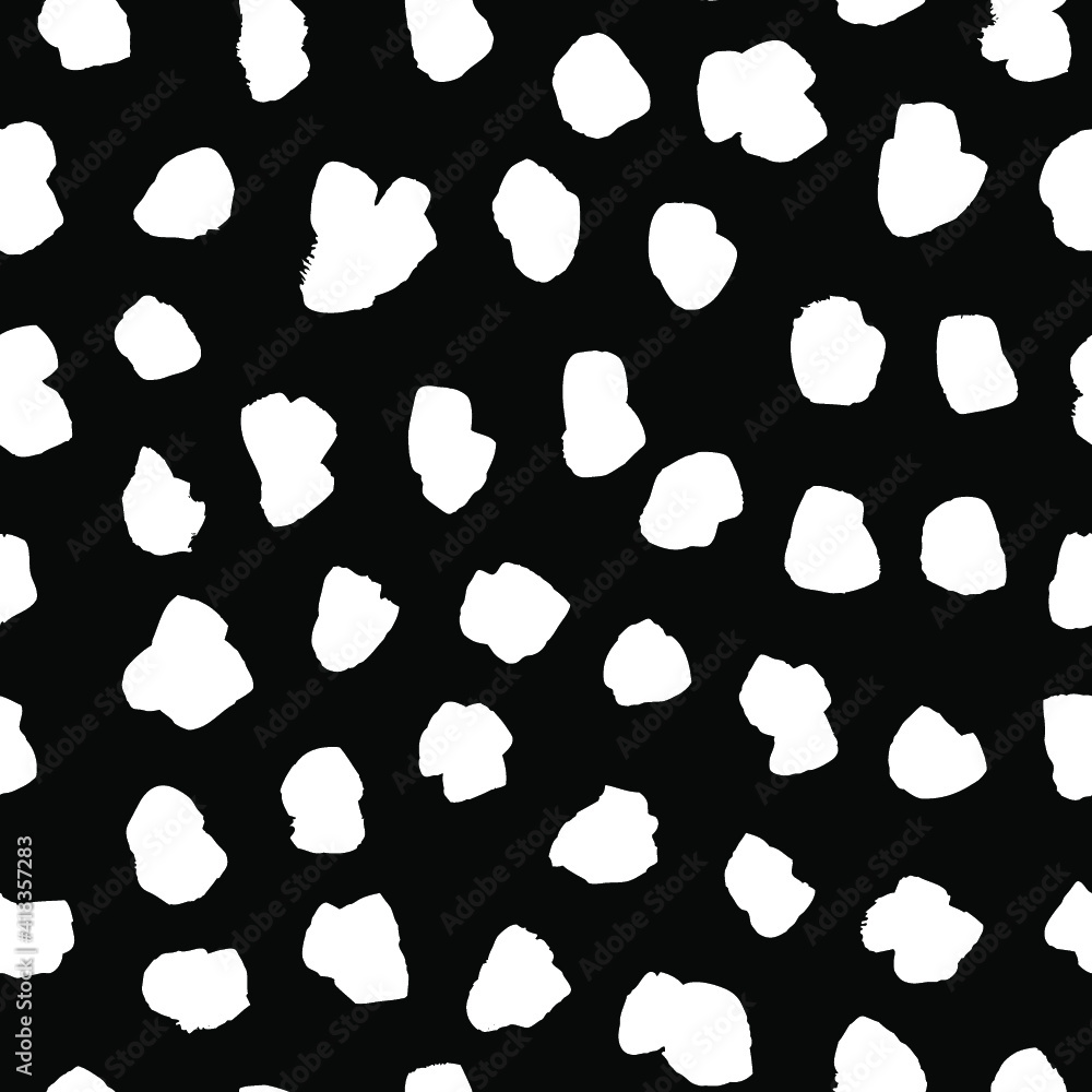 Aufkleber seamless pattern with hand drawn black and white drops. paint objects background for your design. ve