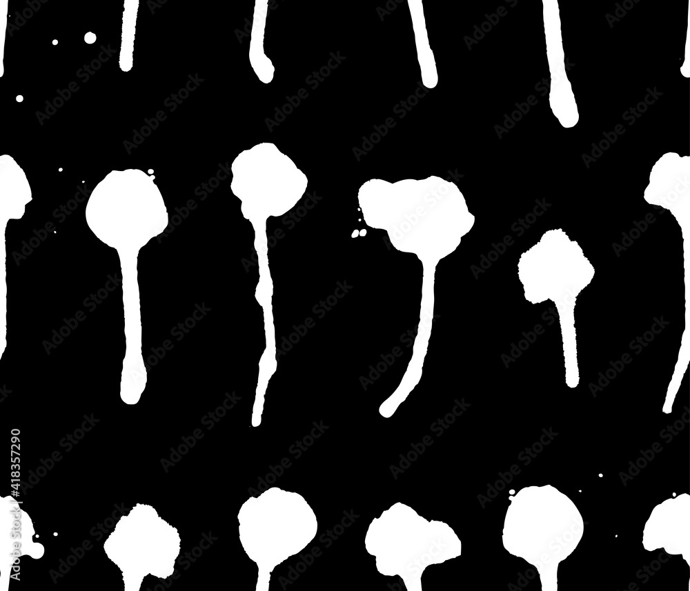 Aufkleber seamless pattern with hand drawn black and white drops. paint objects background for your design. ve