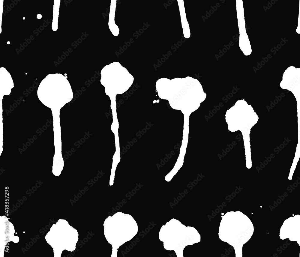 Aufkleber seamless pattern with hand drawn black and white drops. paint objects background for your design. ve