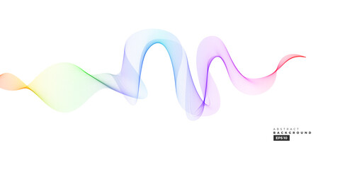 Colorful smokey line wave background for multipurpose usage like brochure, cover, flyer. 
Abstract wave graphic element