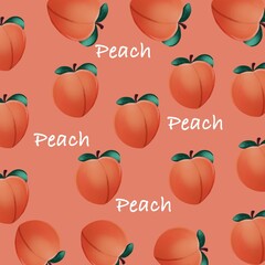 Orange peaches on light  orange background