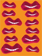 Lips on a bright background
