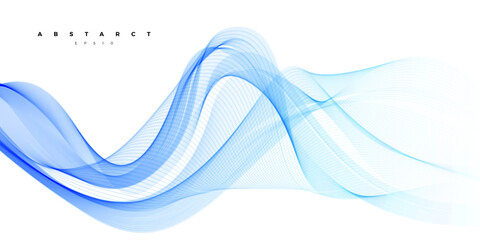 Wave vector element with abstract blue lines background for website, banner and brochure, Curve flow motion illustration, Vector lines, Modern background design.