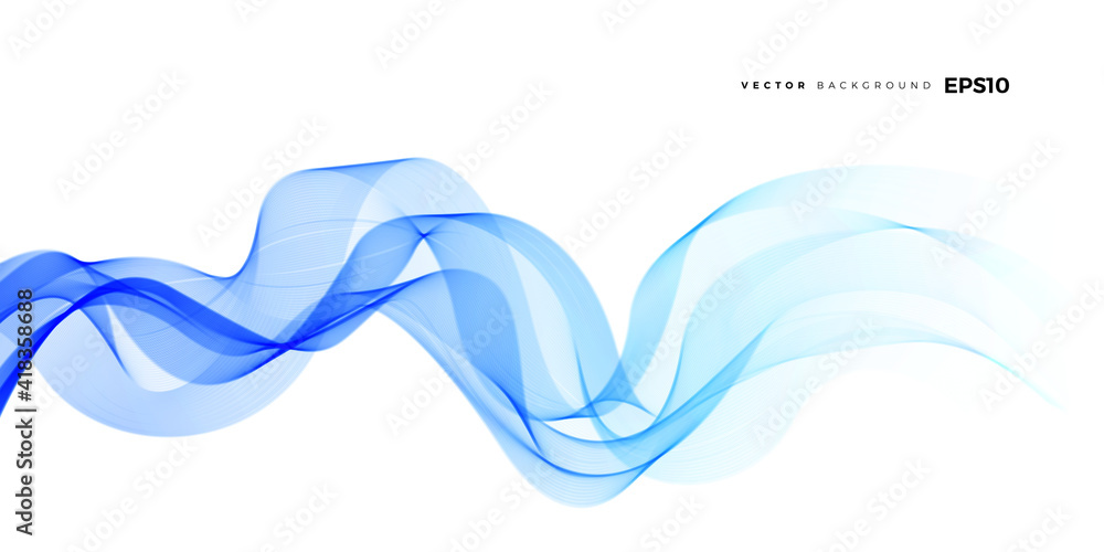 Aufkleber wave vector element with abstract blue lines background for website, banner and brochure, curve flow