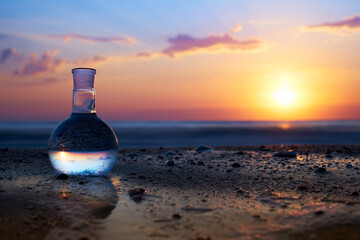 A flask with clean drinking water.