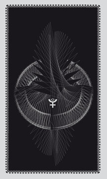 Tarot cards - back design. Pluto. Birth of the phoenix