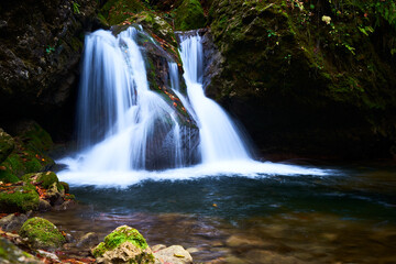 Waterfall on a mountain river.