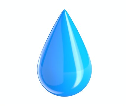 3D Render Of Blue Water Drop Icon