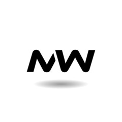 Initial MW letter Logo with shadow