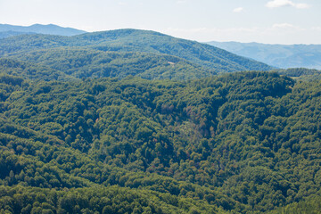 Obraz premium Natural views from a height. Beautiful panoramic landscape from a high point