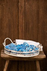 Hand painted wooden easter eggs