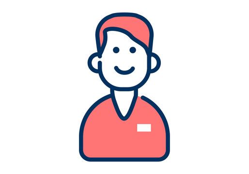 recommend clip art: 男性の医療従事者のシンプルなデザインのイラスト