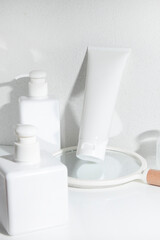 beauty fashion cosmetic makeup bottle lotion cream product with skincare healthcare concept on background