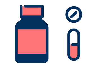 薬のシンプルなデザインのイラスト