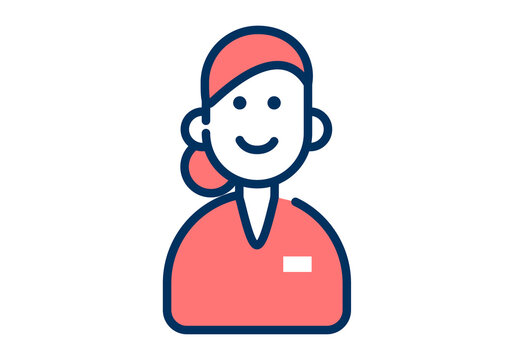 recommend clip art: 女性の医療従事者のシンプルなデザインのイラスト