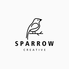 sparrow bird logo line art