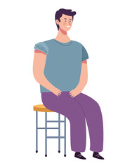 young man seated in chair