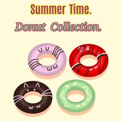 set of donuts with chocolate