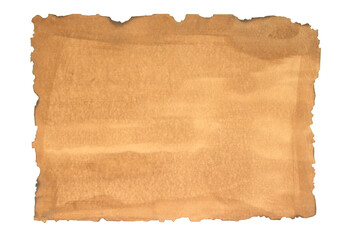 Old brown paper texture isolated on white