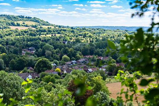 View of Shoreham near Otford in Kent taken from the White Cross Memorial