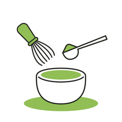 Matcha whisk logo. Matcha logo design.
