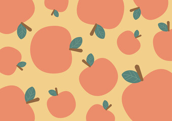 Peach pattern vector. peach symbol. wallpaper. free space for text. copy space.