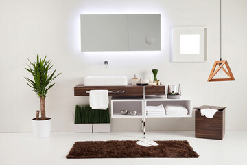 modern wall clean bathroom style and interior decorative design, modern lamp