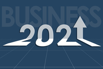 Business development to success and growing growth year 2021 concept. Plan business growth graph in year 2021 concept.