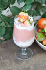 strawberry smoothie or strawberry yogurt smoothie