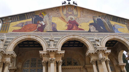 Fototapeta na wymiar Kirche der Nationen im Garten Getsemani in Jerusalem