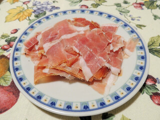 Homemade high quality slices of ham