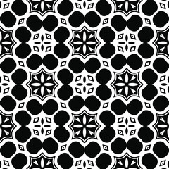 Geometric vector pattern with triangular elements. Seamless abstract ornament for wallpapers and backgrounds. Black and white patterns..
