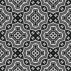 Geometric vector pattern with triangular elements. Seamless abstract ornament for wallpapers and backgrounds. Black and white patterns..
