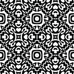 Geometric vector pattern with triangular elements. Seamless abstract ornament for wallpapers and backgrounds. Black and white patterns..

