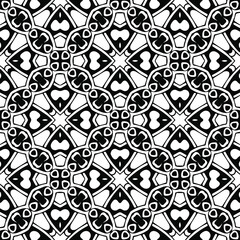 Geometric vector pattern with triangular elements. Seamless abstract ornament for wallpapers and backgrounds. Black and white patterns..
