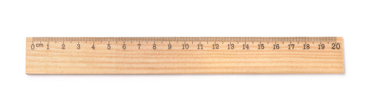 Front view of wooden ruler