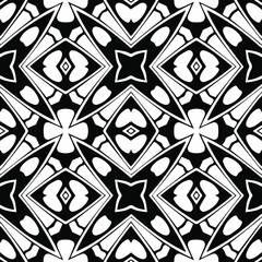 Geometric vector pattern with triangular elements. Seamless abstract ornament for wallpapers and backgrounds. Black and white patterns..
