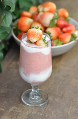 strawberry smoothie or strawberry yogurt smoothie