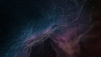 Space background with realistic nebula and shining stars. Colorful cosmos with stardust and milky way. Magic color galaxy. Infinite universe and starry night. 3d render