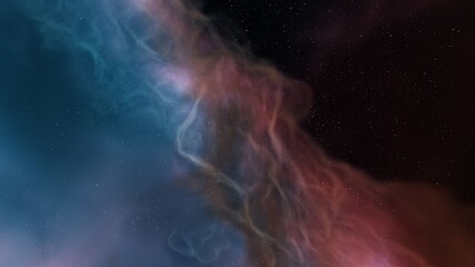 Space background with realistic nebula and shining stars. Colorful cosmos with stardust and milky way. Magic color galaxy. Infinite universe and starry night. 3d render