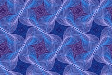 Organic lines geometric shapes optical illusion seamless pattern.