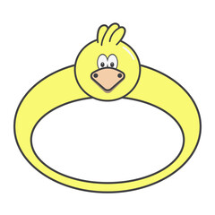 Children's photo framework. Vector illustration of chick.