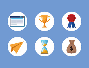 bundle of six business set icons