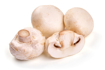Champignons, close-up, isolated on white background. High resolution image