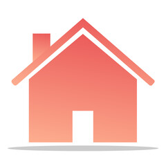 Residential house vector graphics icon with red color