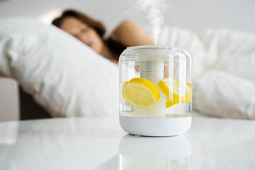 Home Air Humidifier Device In Bedroom