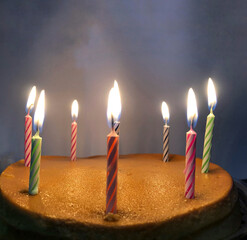 birthday cake with candles
