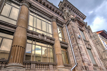 Quito, Ecuador - March 24 2018: Entrance to the Church and Convent of St. Francis in Quito
