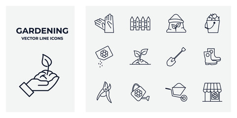 Set of Flower and Gardening icon. Gardening pack symbol template for graphic and web design collection logo vector illustration